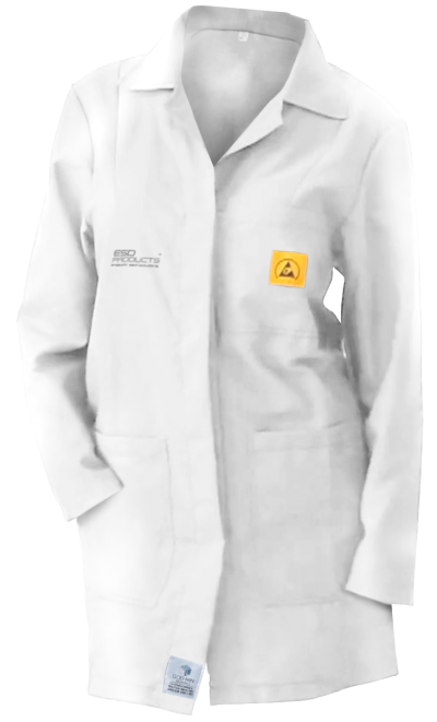 ESD Lab Coat 1/2 Length ESD Smock White Female L Antistatic Clothing ESD Garment